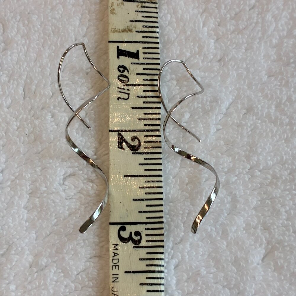NWOT Spiral Threader Drop Dangle Sterling Silver Earrings Jewelry - Picture 6 of 7